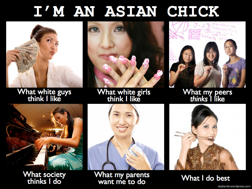 Asian chick and white dick